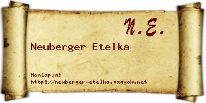 Neuberger Etelka névjegykártya